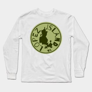 Lopez Island, WA in Green Long Sleeve T-Shirt